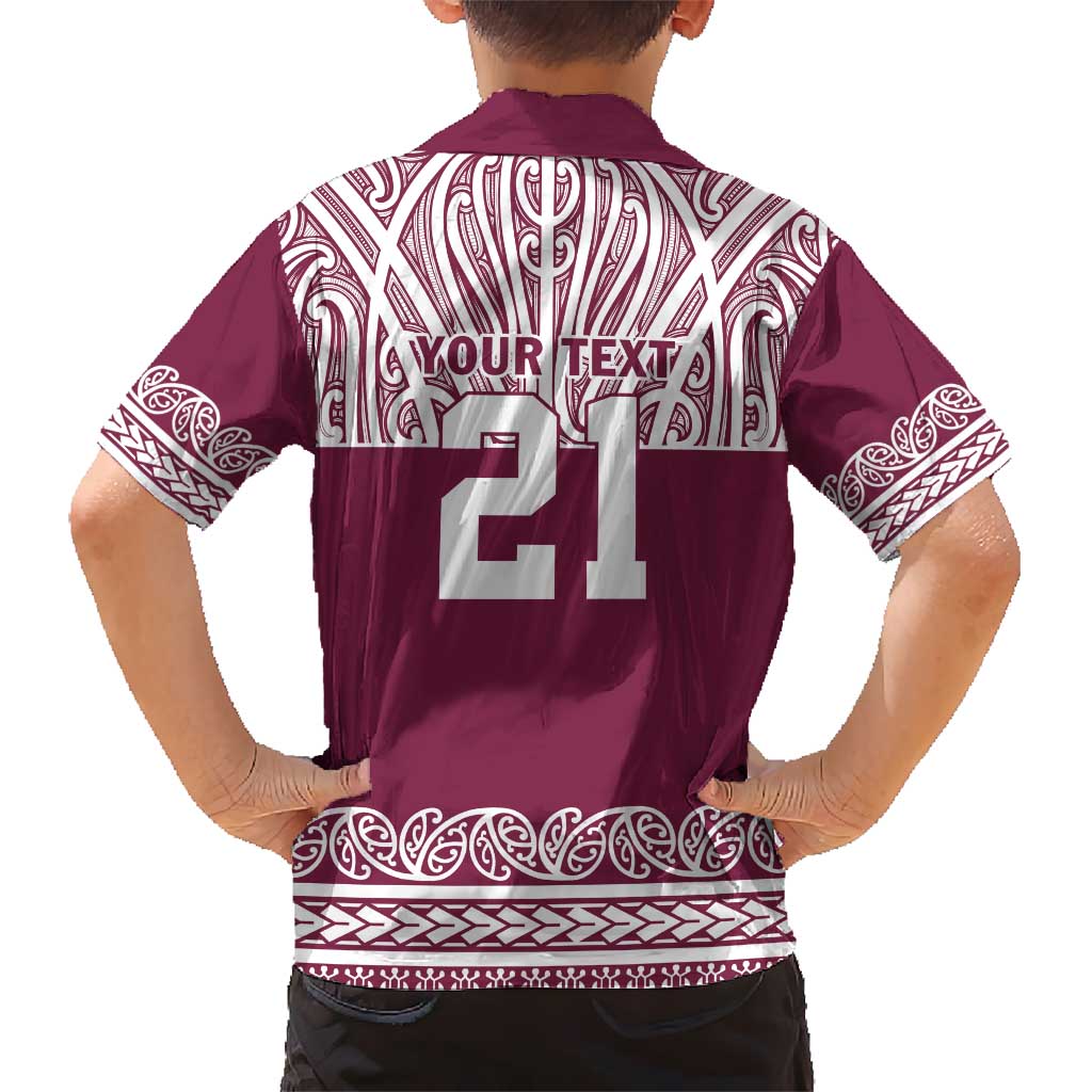 Queensland Maori Nga Hau E Wha Custom Kid Hawaiian Shirt Polynesian Maori Tribal Pattern
