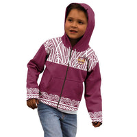 Queensland Maori Nga Hau E Wha Custom Kid Hoodie Polynesian Maori Tribal Pattern