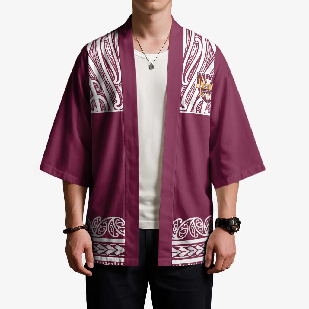 Queensland Maori Nga Hau E Wha Custom Kimono Polynesian Maori Tribal Pattern - Polynesian Pride