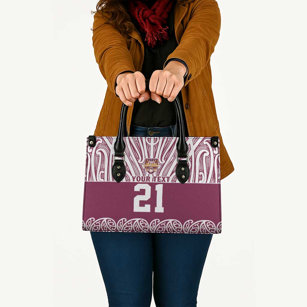 Queensland Maori Nga Hau E Wha Custom Leather Bag Polynesian Maori Tribal Pattern - Polynesian Pride