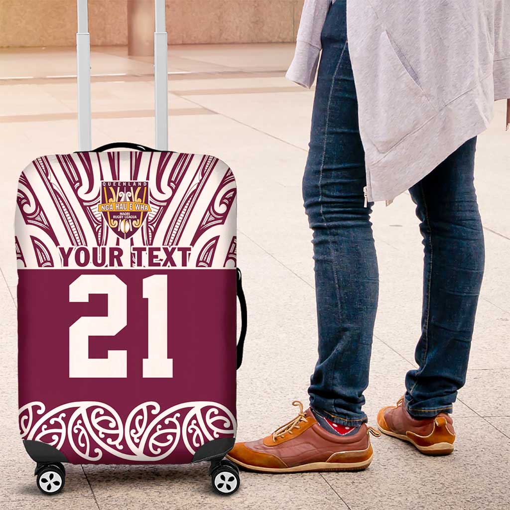 Queensland Maori Nga Hau E Wha Custom Luggage Cover Polynesian Maori Tribal Pattern