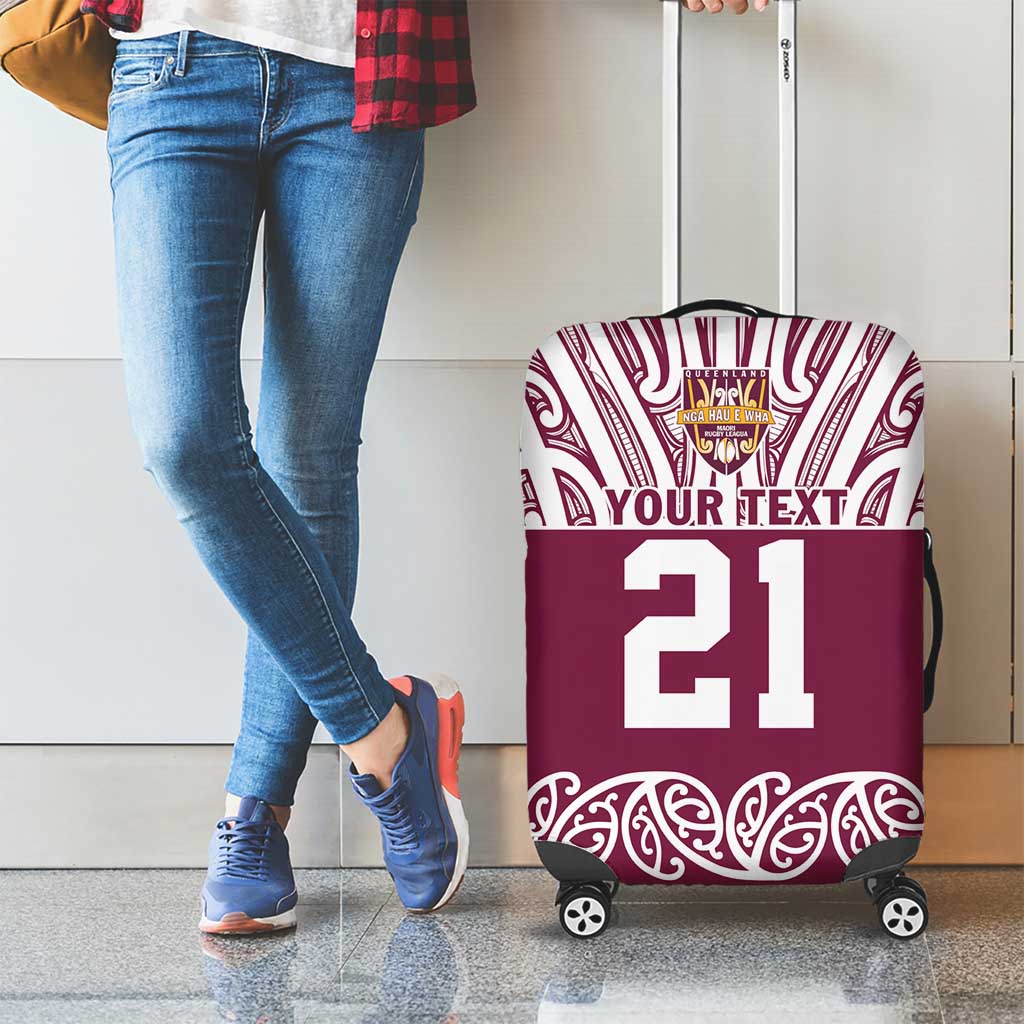 Queensland Maori Nga Hau E Wha Custom Luggage Cover Polynesian Maori Tribal Pattern