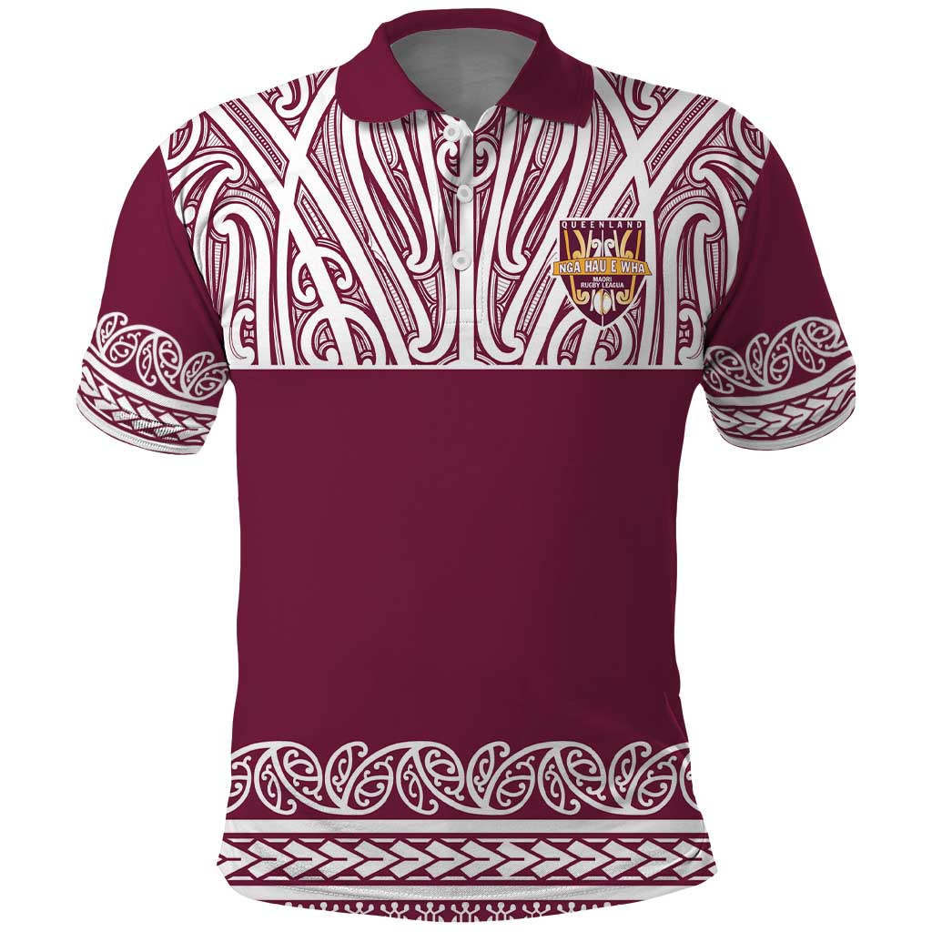 Queensland Maori Nga Hau E Wha Custom Polo Shirt Polynesian Maori Tribal Pattern