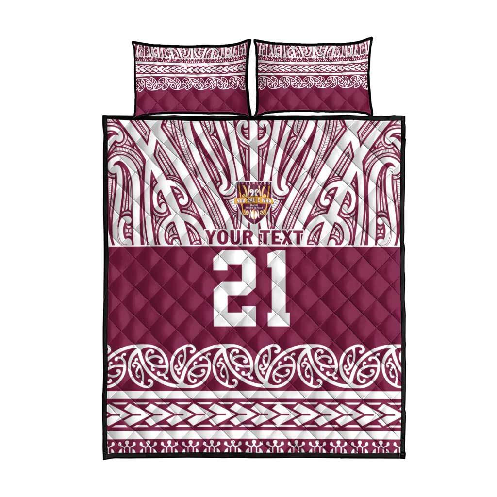Queensland Maori Nga Hau E Wha Custom Quilt Bed Set Polynesian Maori Tribal Pattern
