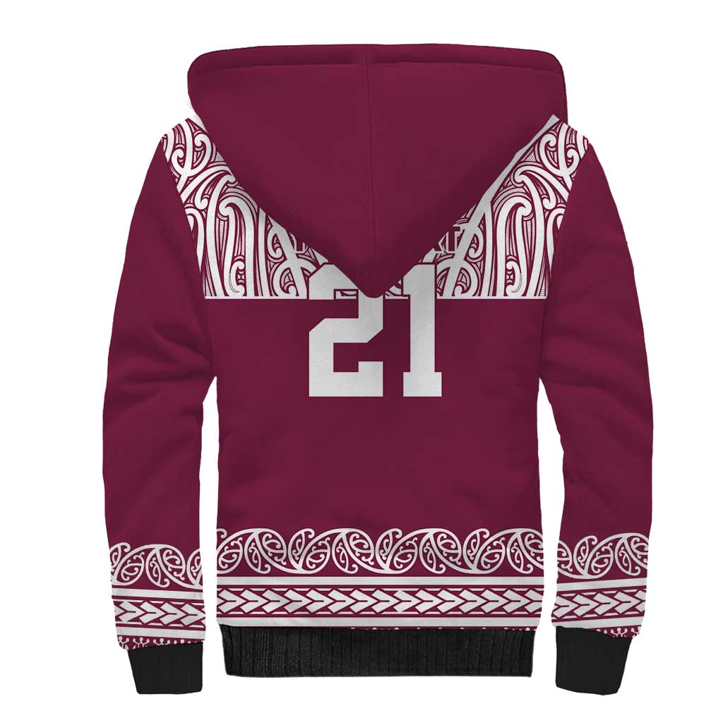 Queensland Maori Nga Hau E Wha Custom Sherpa Hoodie Polynesian Maori Tribal Pattern