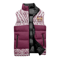 Queensland Maori Nga Hau E Wha Custom Sleeveless Puffer Jacket Polynesian Maori Tribal Pattern - Polynesian Pride