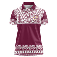 Queensland Maori Nga Hau E Wha Custom Women Polo Shirt Polynesian Maori Tribal Pattern