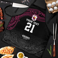 Queensland Papua New Guinea Custom Apron All Black Pacific PNG Tribal Style - Polynesian Pride