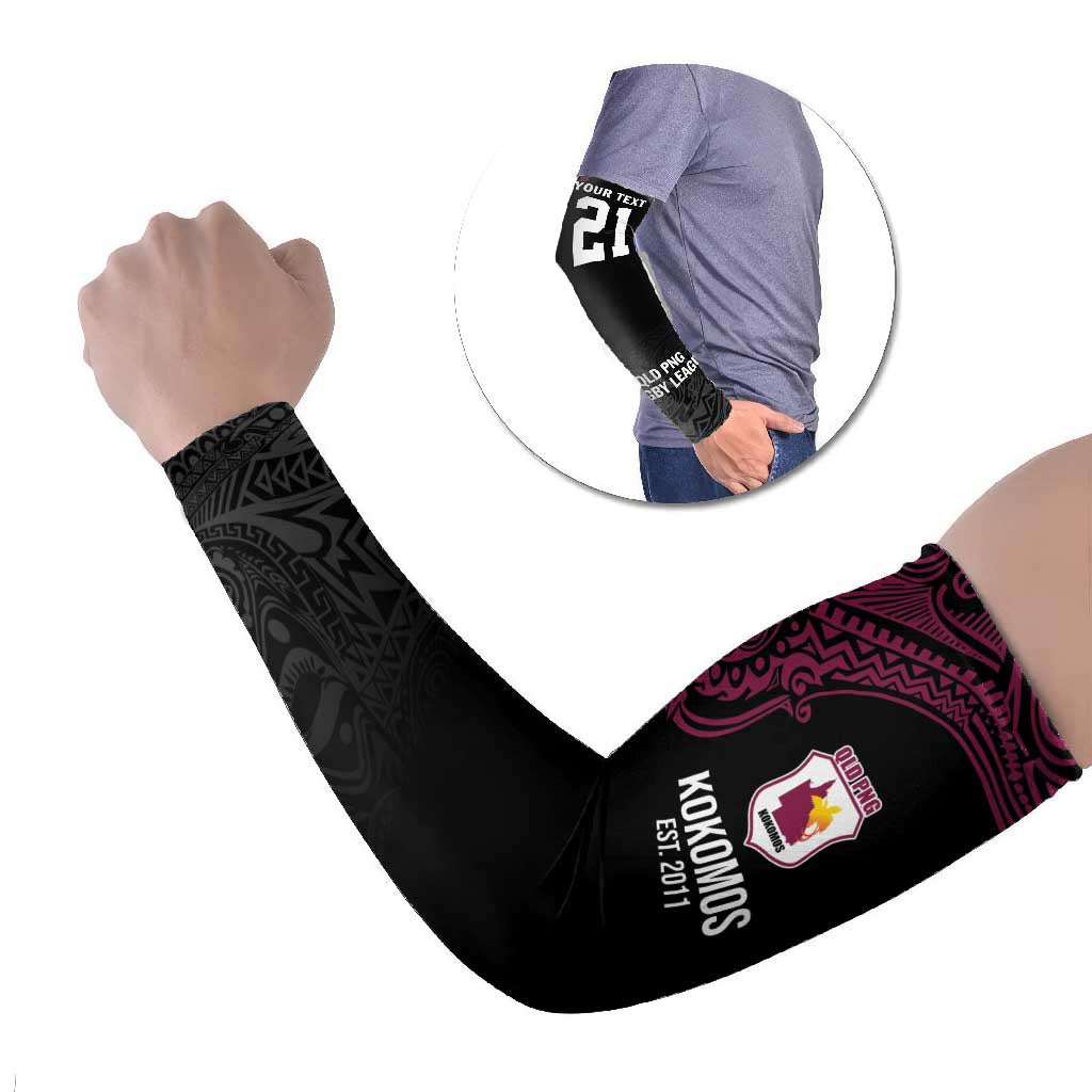 Queensland Papua New Guinea Custom Arm Sleeves All Black Pacific PNG Tribal Style - Polynesian Pride