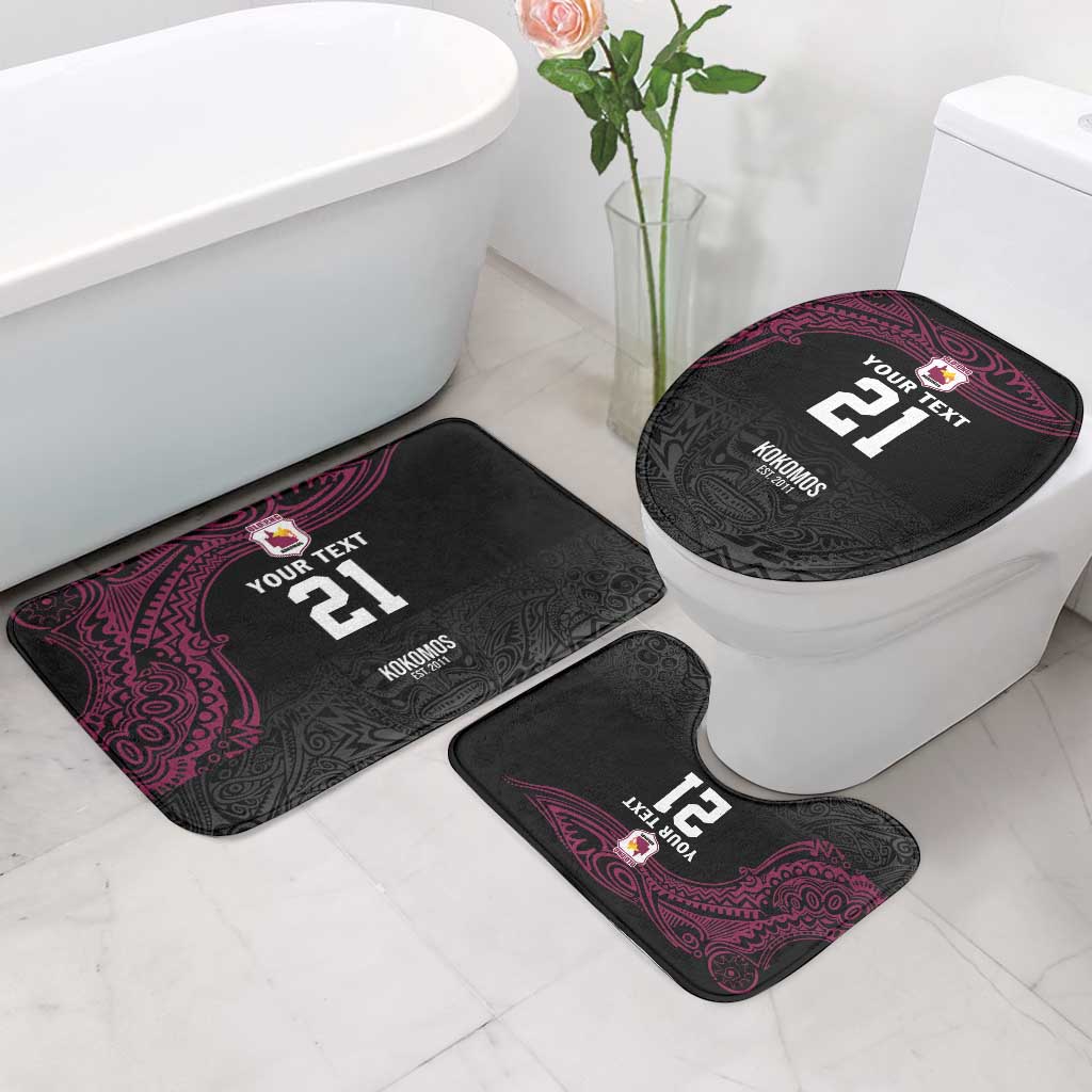 Queensland Papua New Guinea Custom Bathroom Set All Black Pacific PNG Tribal Style - Polynesian Pride