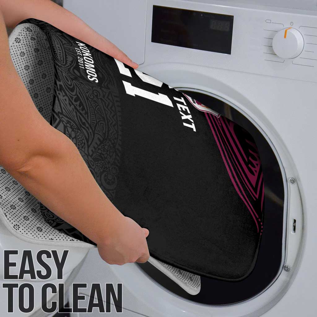 Queensland Papua New Guinea Custom Bathroom Set All Black Pacific PNG Tribal Style - Polynesian Pride