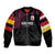 Queensland Papua New Guinea Custom Bomber Jacket All Black Pacific PNG Tribal Style