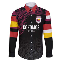 Queensland Papua New Guinea Custom Family Matching Short Sleeve Bodycon Dress and Hawaiian Shirt All Black Pacific PNG Tribal Style