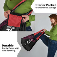 Queensland Papua New Guinea Custom Grocery Bag All Black Pacific PNG Tribal Style