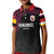 Queensland Papua New Guinea Custom Kid Polo Shirt All Black Pacific PNG Tribal Style