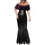 Queensland Papua New Guinea Custom Mermaid Dress All Black Pacific PNG Tribal Style