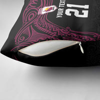 Queensland Papua New Guinea Custom Pillow Cover All Black Pacific PNG Tribal Style - Polynesian Pride