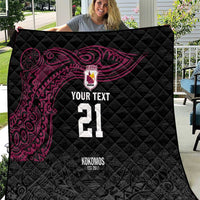 Queensland Papua New Guinea Custom Quilt All Black Pacific PNG Tribal Style