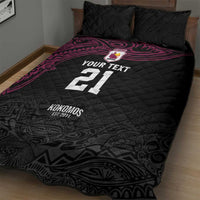 Queensland Papua New Guinea Custom Quilt Bed Set All Black Pacific PNG Tribal Style