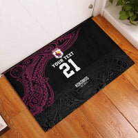 Queensland Papua New Guinea Custom Rubber Doormat All Black Pacific PNG Tribal Style