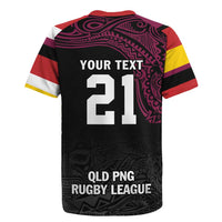 Queensland Papua New Guinea Custom Rugby Jersey All Black Pacific PNG Tribal Style