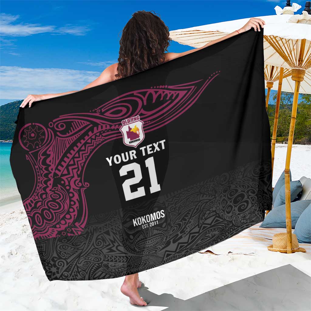 Queensland Papua New Guinea Custom Sarong All Black Pacific PNG Tribal Style