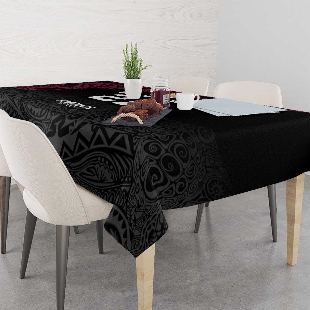 Queensland Papua New Guinea Custom Tablecloth All Black Pacific PNG Tribal Style