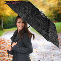 Queensland Papua New Guinea Custom Umbrella All Black Pacific PNG Tribal Style - Polynesian Pride
