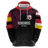 Queensland Papua New Guinea Custom Zip Hoodie All Black Pacific PNG Tribal Style