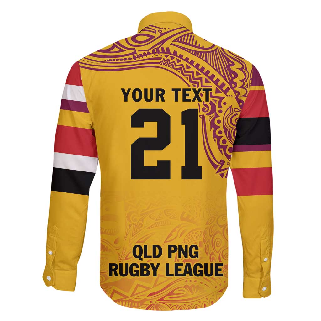 Queensland Papua New Guinea Custom Family Matching Tank Maxi Dress and Hawaiian Shirt All Gold Pacific PNG Tribal Style