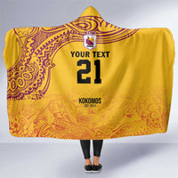 Queensland Papua New Guinea Custom Hooded Blanket All Gold Pacific PNG Tribal Style