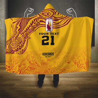 Queensland Papua New Guinea Custom Hooded Blanket All Gold Pacific PNG Tribal Style