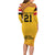 Queensland Papua New Guinea Custom Long Sleeve Bodycon Dress All Gold Pacific PNG Tribal Style