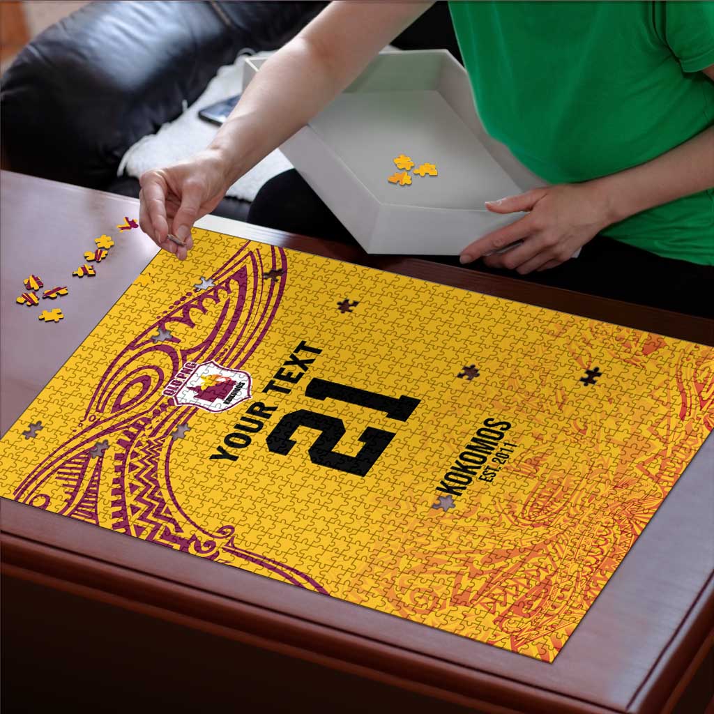 Queensland Papua New Guinea Custom Puzzle All Gold Pacific PNG Tribal Style - Polynesian Pride