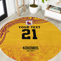 Queensland Papua New Guinea Custom Round Carpet All Gold Pacific PNG Tribal Style