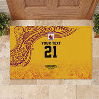 Queensland Papua New Guinea Custom Rubber Doormat All Gold Pacific PNG Tribal Style