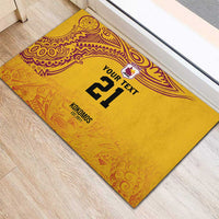 Queensland Papua New Guinea Custom Rubber Doormat All Gold Pacific PNG Tribal Style