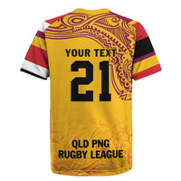 Queensland Papua New Guinea Custom Rugby Jersey All Gold Pacific PNG Tribal Style