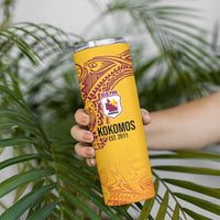 Queensland Papua New Guinea Custom Skinny Tumbler All Gold Pacific PNG Tribal Style