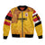 Queensland Papua New Guinea Custom Sleeve Zip Bomber Jacket All Gold Pacific PNG Tribal Style