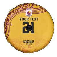 Queensland Papua New Guinea Custom Spare Tire Cover All Gold Pacific PNG Tribal Style