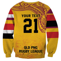 Queensland Papua New Guinea Custom Sweatshirt All Gold Pacific PNG Tribal Style