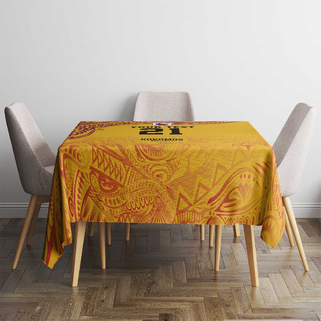 Queensland Papua New Guinea Custom Tablecloth All Gold Pacific PNG Tribal Style