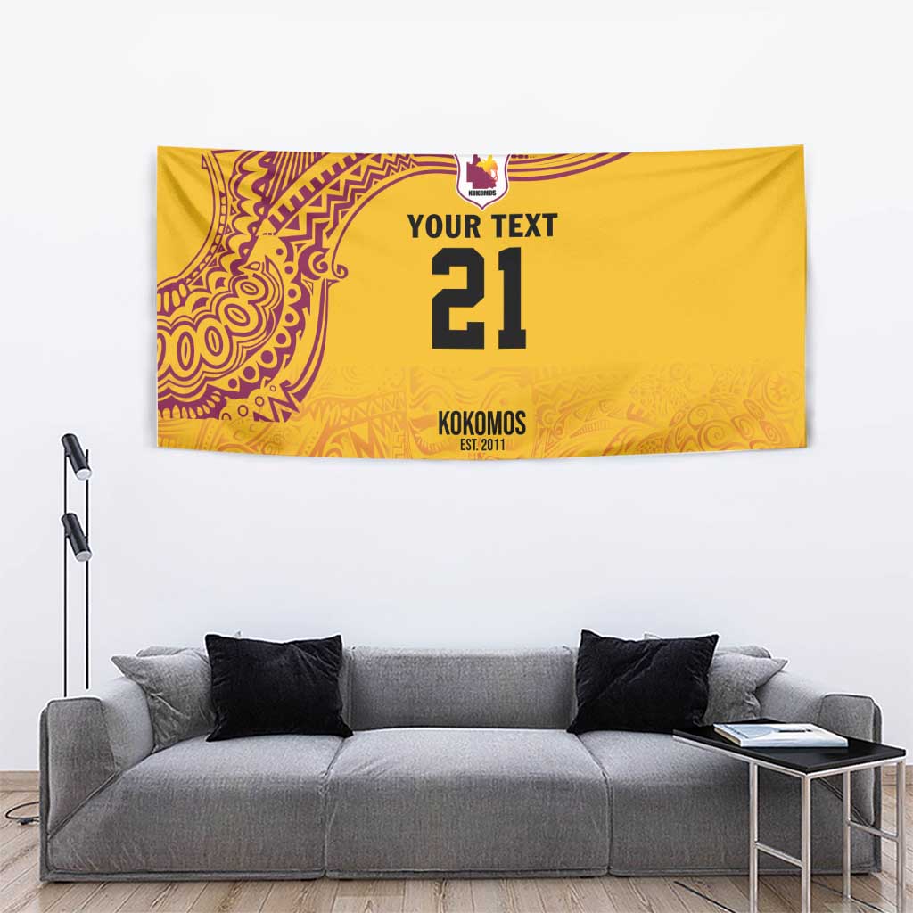 Queensland Papua New Guinea Custom Tapestry All Gold Pacific PNG Tribal Style