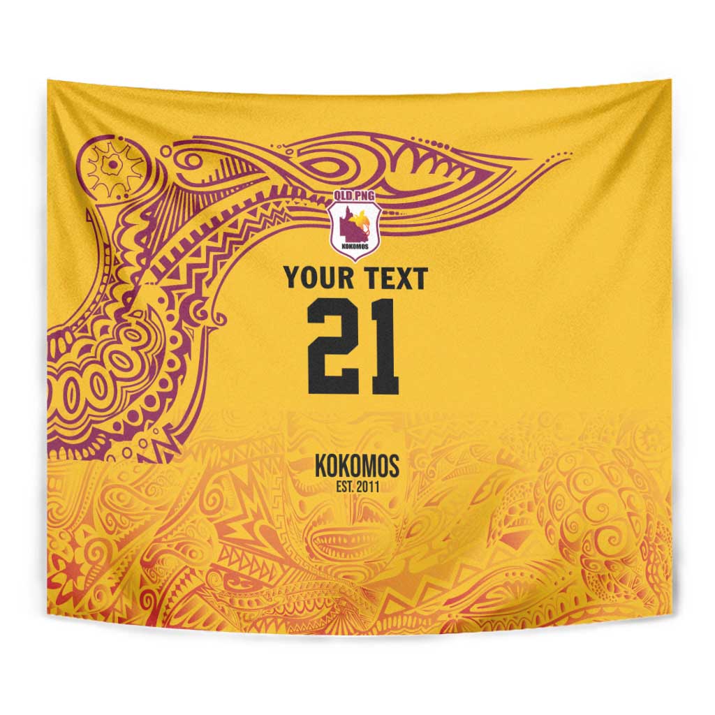 Queensland Papua New Guinea Custom Tapestry All Gold Pacific PNG Tribal Style
