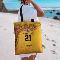 Queensland Papua New Guinea Custom Tote Bag All Gold Pacific PNG Tribal Style - Polynesian Pride