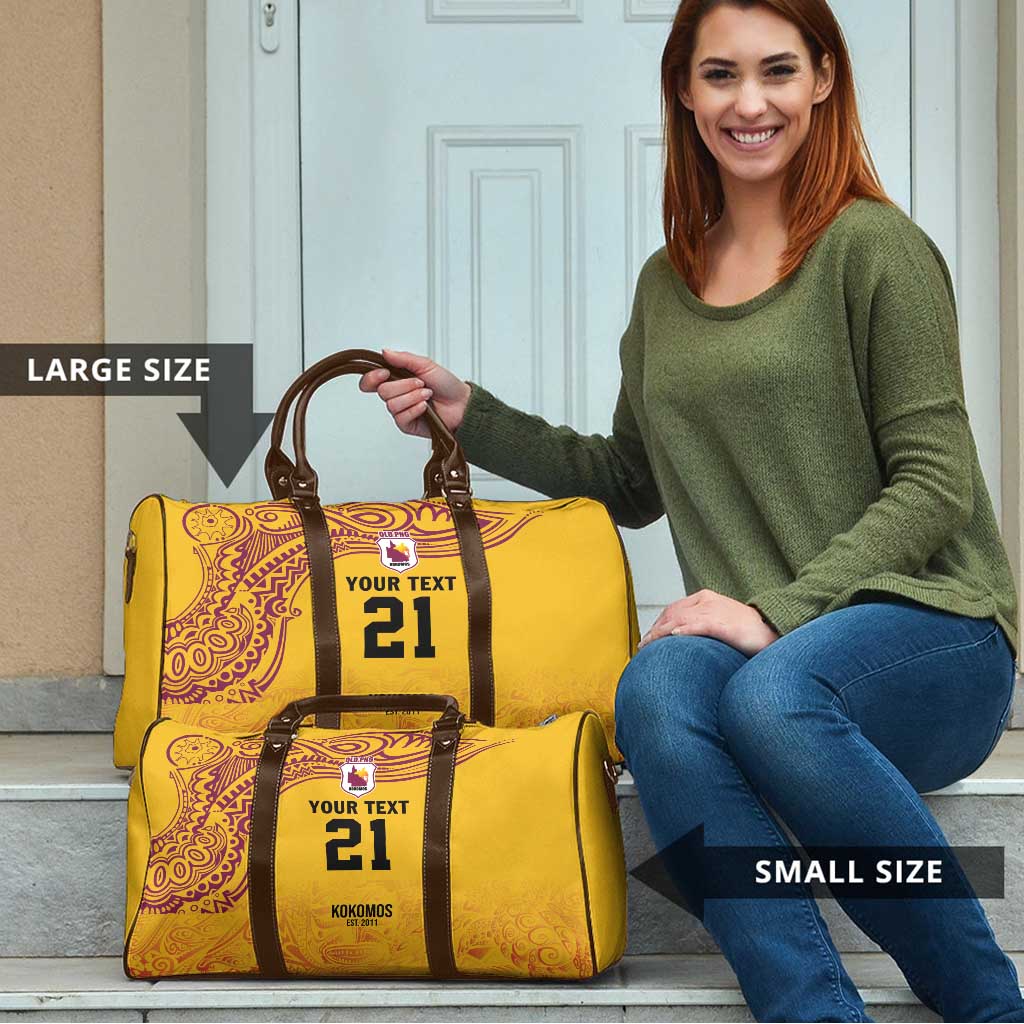 Queensland Papua New Guinea Custom Travel Bag All Gold Pacific PNG Tribal Style - Polynesian Pride