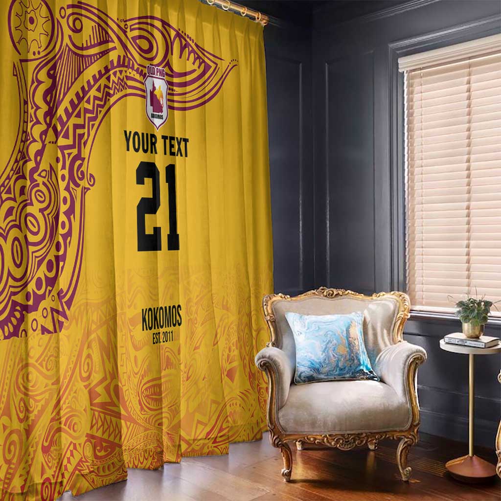 Queensland Papua New Guinea Custom Window Curtain All Gold Pacific PNG Tribal Style