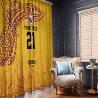 Queensland Papua New Guinea Custom Window Curtain All Gold Pacific PNG Tribal Style