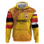 Queensland Papua New Guinea Custom Zip Hoodie All Gold Pacific PNG Tribal Style